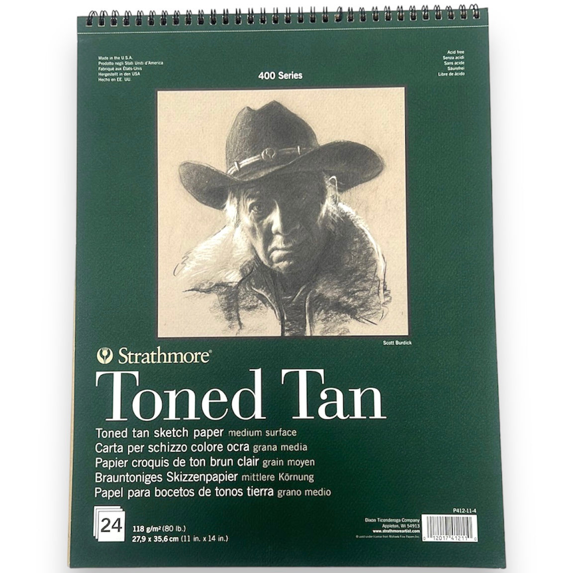 Strathmore Toned Tan Vertical Spiral Sketck Pad 11*14 inch || كراسة رسم ستراثمور تون تان سلك حجم ١١*١٤ 