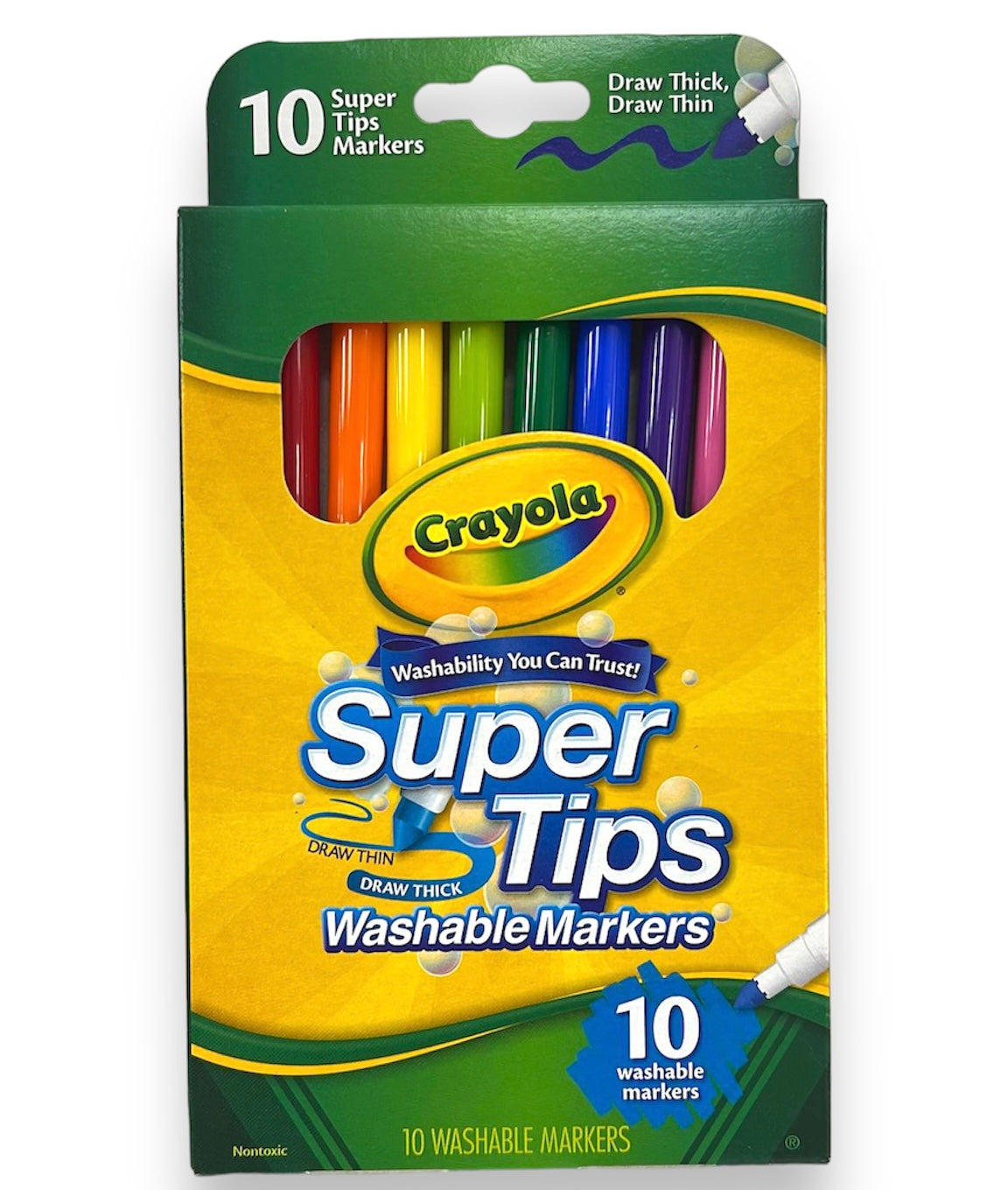 Crayola Super Tips Washable Markers 10 Colors || الوان شينية سوبر تيبس ماركر خط عريض