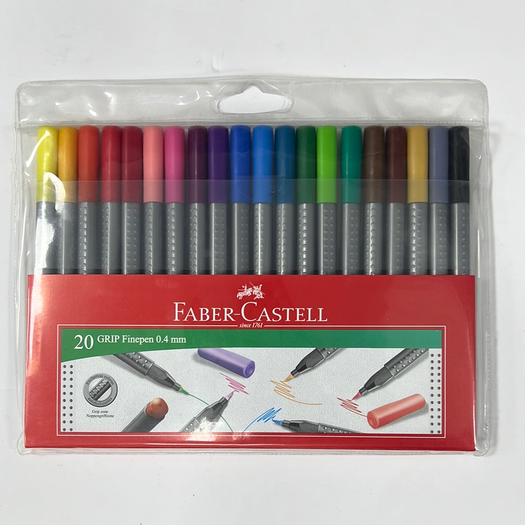 Faber Castell Fineliner pens 20 colors || الوان فيبر كاستل مثلثه ضعيفه 20 لون