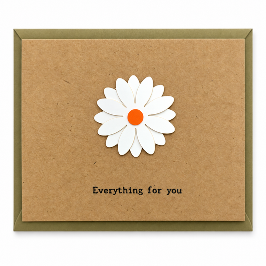 Kraft Everything For You Daisy Greeting Card || بطاقة تهنئة كرافت كل شيء لك بتصميم زهرة