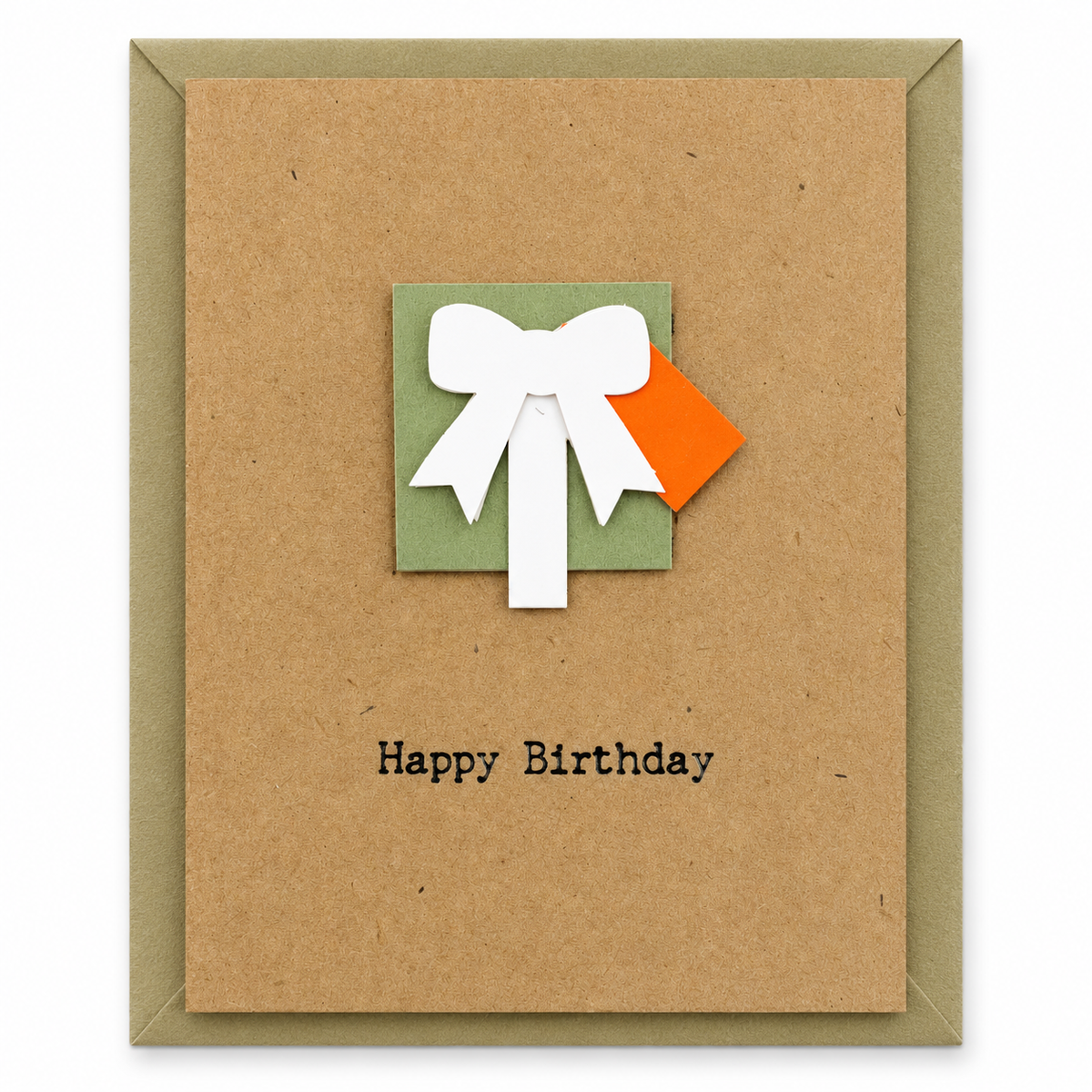 Kraft Happy Birthday Flower Greeting Card || بطاقة تهنئة عيد ميلاد كرافت بتصميم وردة