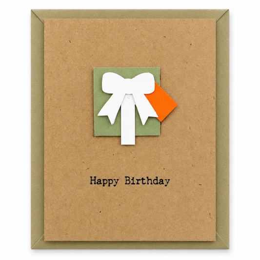 Kraft Happy Birthday Flower Greeting Card || بطاقة تهنئة عيد ميلاد كرافت بتصميم وردة