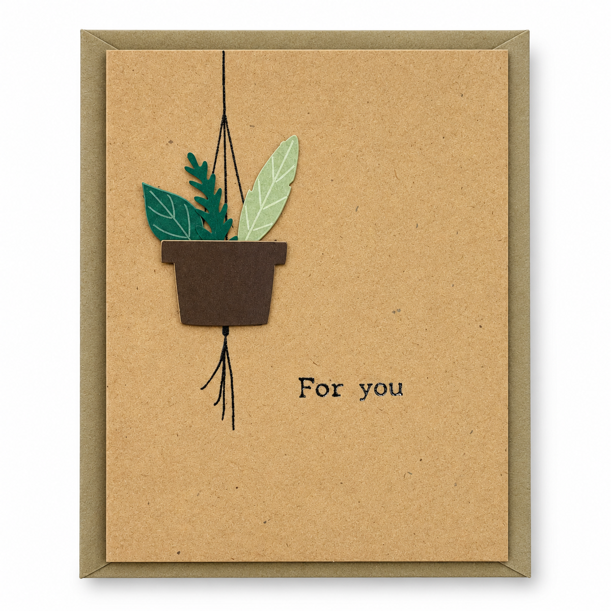 Kraft For You Hanging Plant Greeting Card || بطاقة تهنئة كرافت لك بتصميم نبتة معلقة
