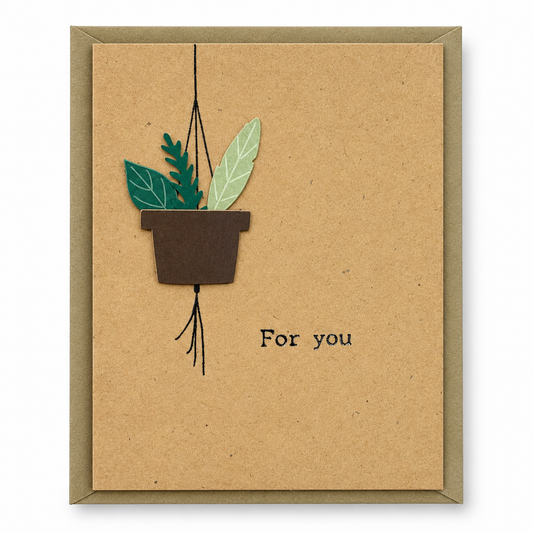 Kraft For You Hanging Plant Greeting Card || بطاقة تهنئة كرافت لك بتصميم نبتة معلقة