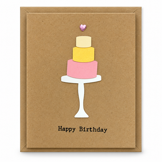 Kraft Happy Birthday Cake Greeting Card || بطاقة تهنئة عيد ميلاد كرافت بتصميم كعكة