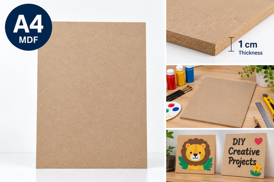 MDF Wood Plate A4 Size – 1 cm Thick