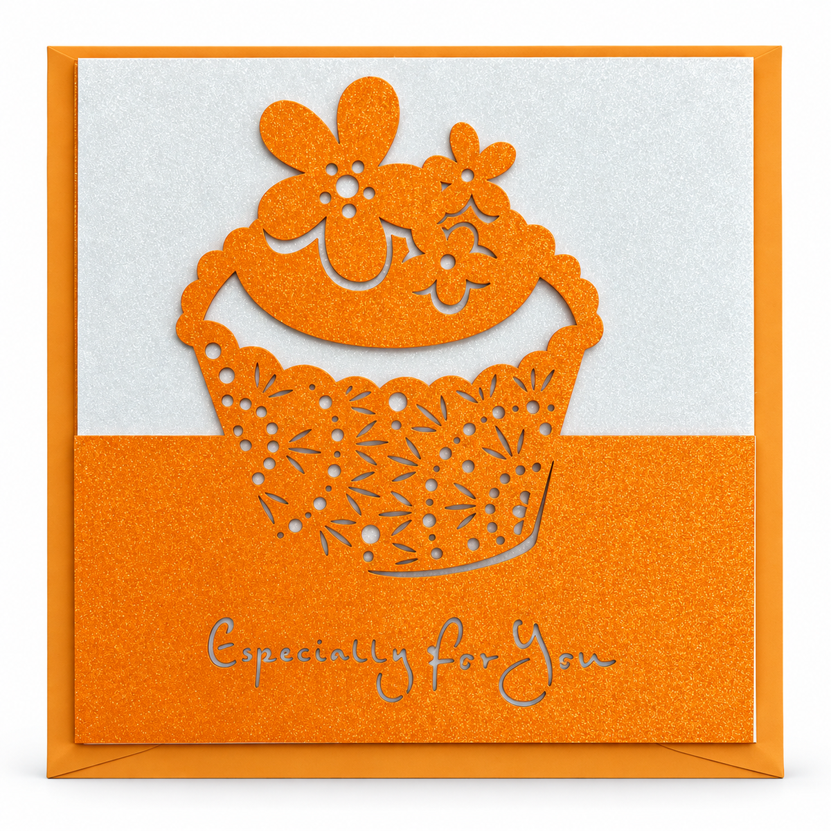 Orange Cupcake Especially For You Greeting Card