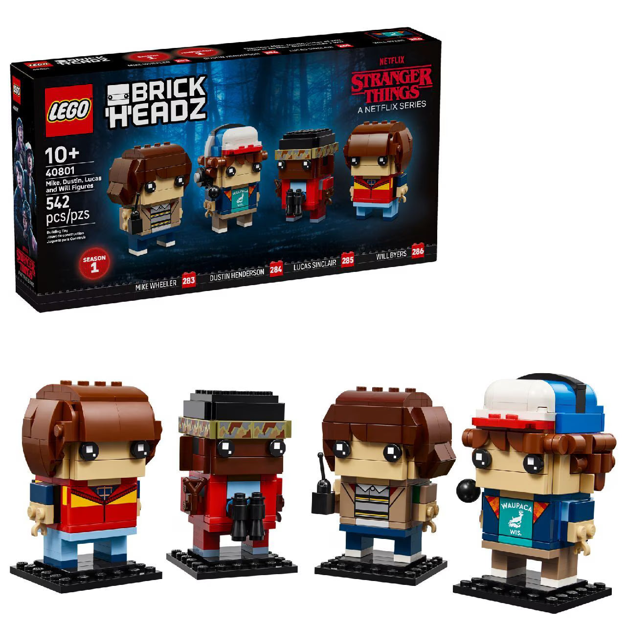 LEGO Brick Heads Stranger Things Mike, Dustin, Lucas and Will Figures || ليغو بريك هيدز سترينجر ثينجز 