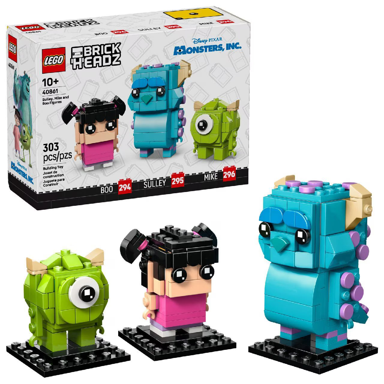 Lego Brickheads Disney Monsters inc Sulley Mike and Boo Figures || ليغو بريك هيدز ديزني مونستر انك