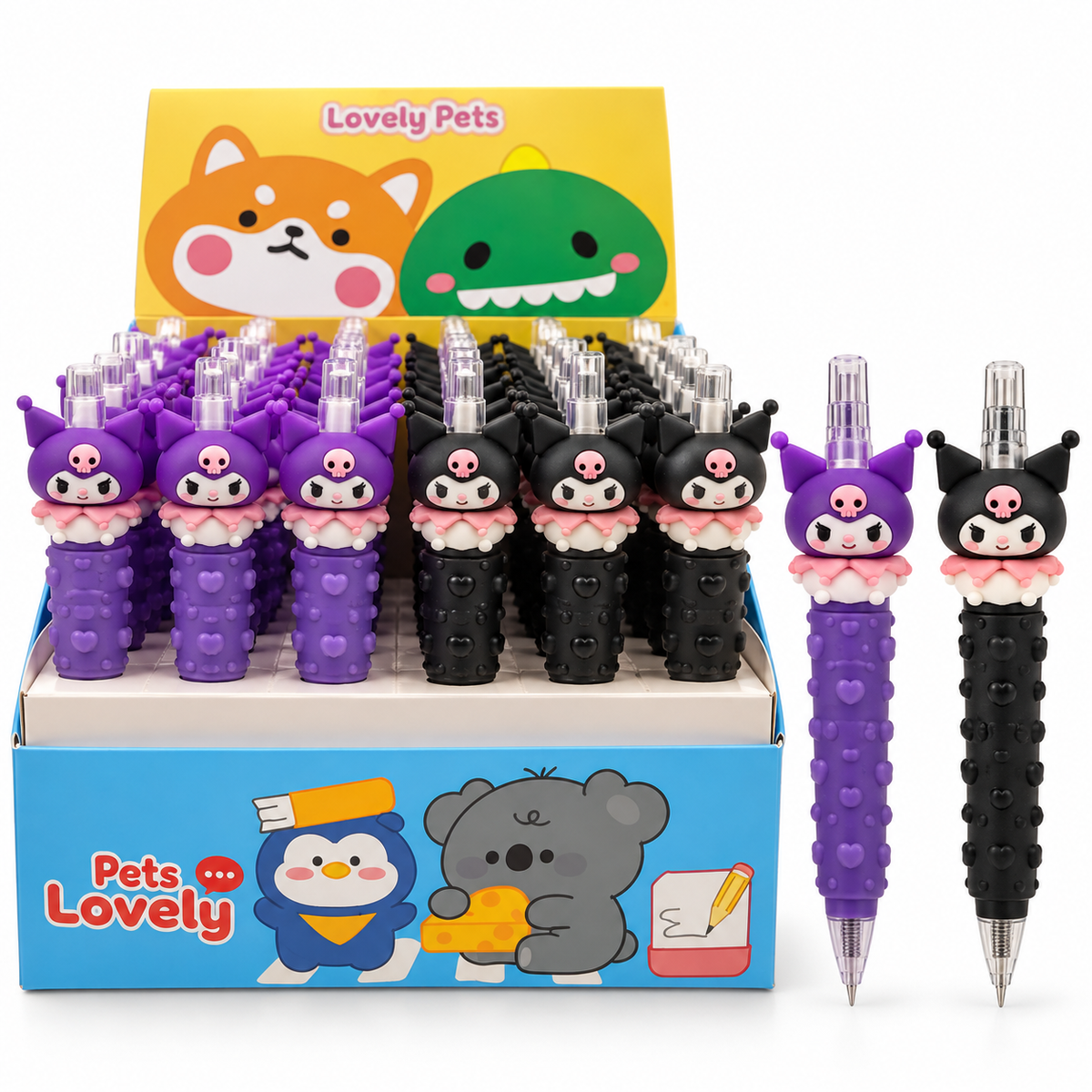 Lovely Pets Character Pencil Assorted Purple and Black || قلم شخصيات لوفلي بيتس بنفسجي وأسود