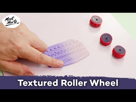 Mont Marte Signature Polymer Clay Textured Roller Wheel Set 5 Piece for Detailed Patterns || نقوش الطين الصلصال والخزف مونت مارت ٥ قطع