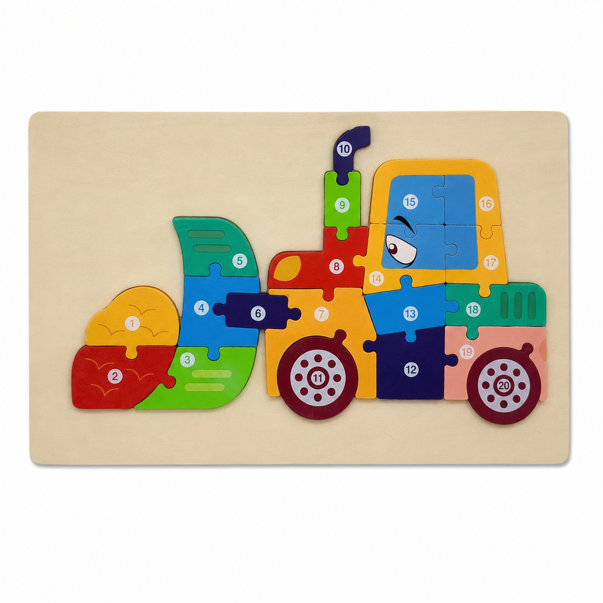 Wooden Tractor Puzzle 20 Pieces || بازل خشب شكل جرار ٢٠ قطعة