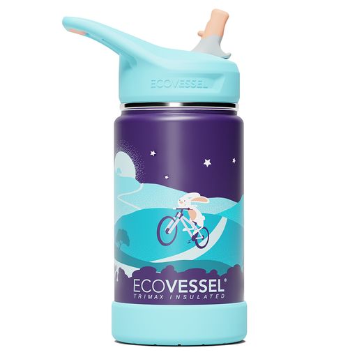 Ecovessel FROST 12 oz Kids TriMax® Insulated Bottle - Bunny Hop Water Bottle