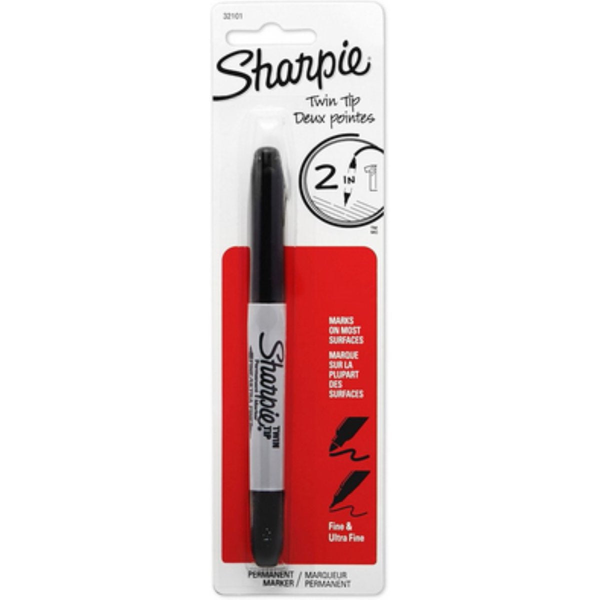Sharpie Twin Tip Marker Fine & Ultra Fine || قلم شاربي اسود راسين