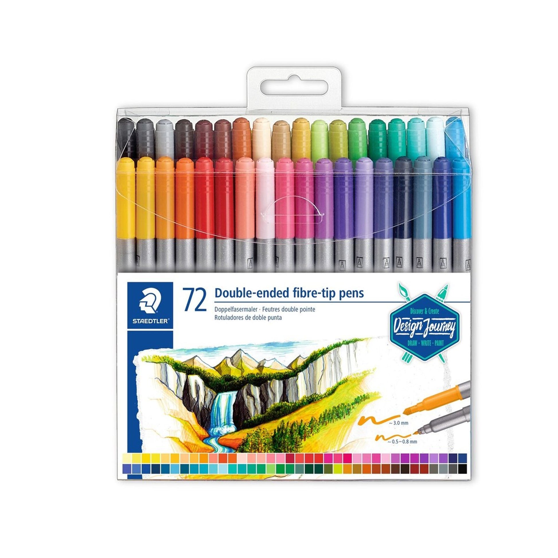 Staedtler 72 double ended fibre-tip pens || اقلام تلوين فايبر تب ثنائية الرأس عدد ٧٢ ماركة ستيدلر