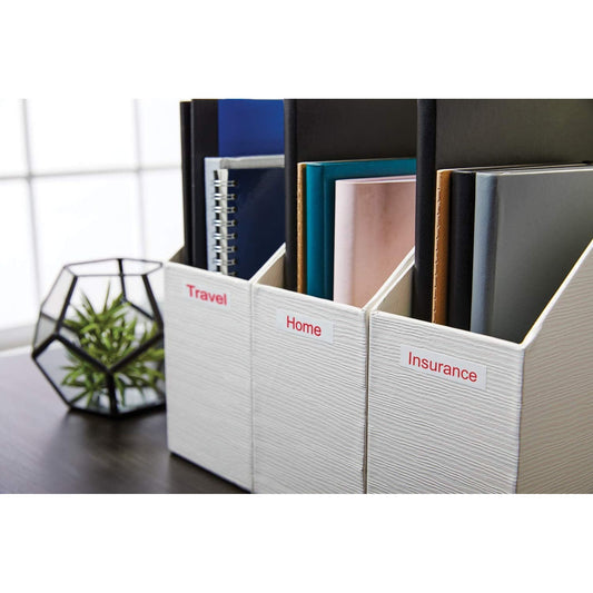 DYMO Labels for Label Machine 1/2 inch Red on white || ليبلات دايمو خاصه لماكينه الملصقات 1/2 انش خط احمر علي ليبل ابيض