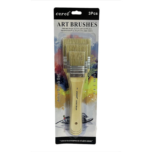 Corot Art Brushes 3 Pcs || فرش فنيه كوروت 3 قياسات