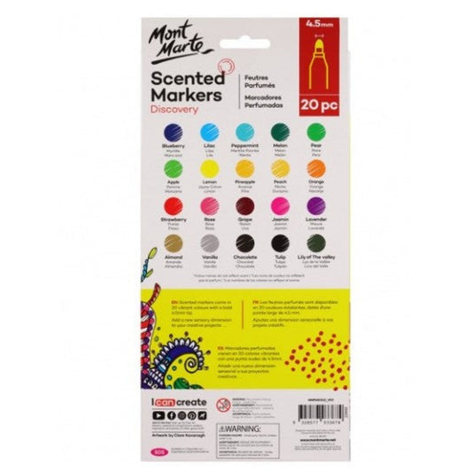 Mont Marte Discovery Scented Markers 20 Colors || الوان ماركر معطره ديسكفري ماركة مونت مارت