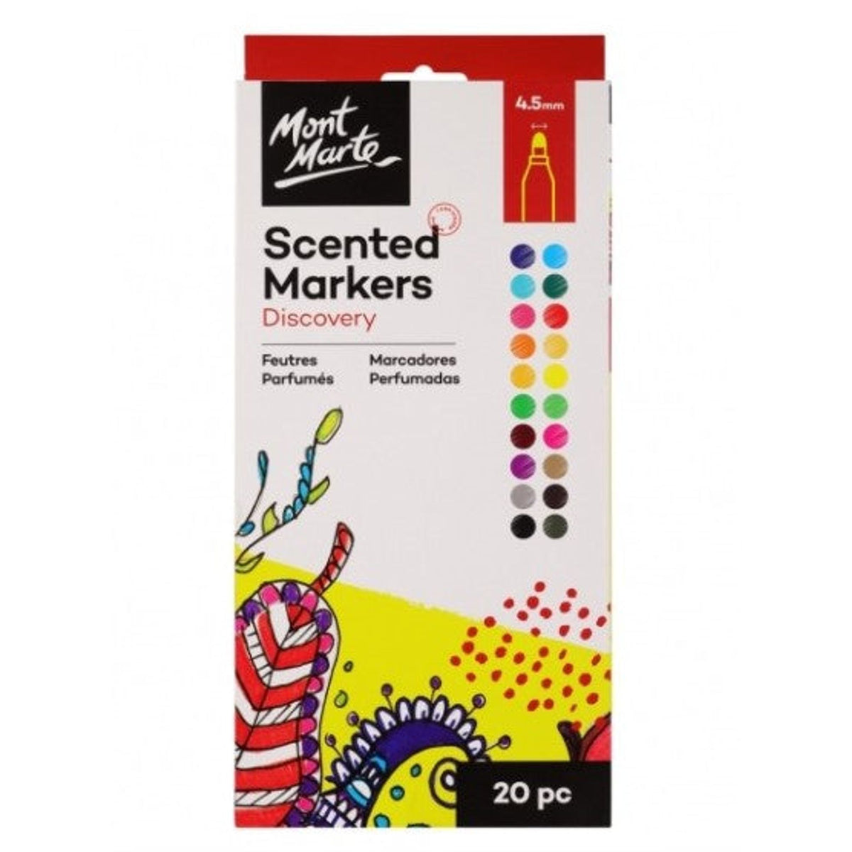 Mont Marte Discovery Scented Markers 20 Colors || الوان ماركر معطره ديسكفري ماركة مونت مارت