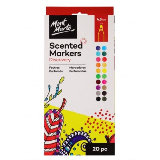 Mont Marte Discovery Scented Markers 20 Colors || الوان ماركر معطره ديسكفري ماركة مونت مارت