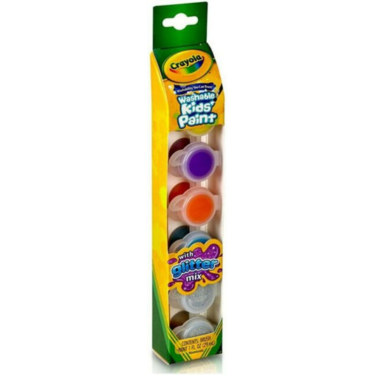 Crayola 6 Color Washable Kids Paint W/glitter Special Effects || الوان كرايولا مع زري قلتر