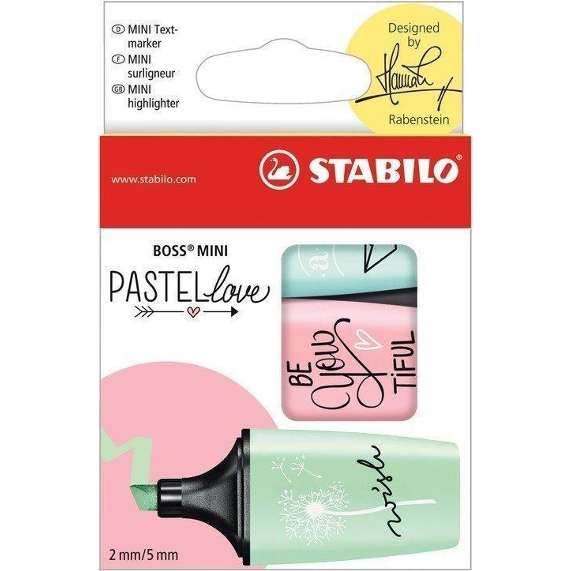 Stabilo Mini Pastel Text Marker 3 Pack || باكيت الوان باستيل فسفوري ٣ لون⁩⁩