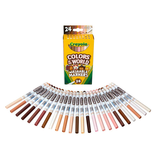 crayola colors of the world washable colors 24 || الوان شينية ٢٤ لون درجات الوان البشرة