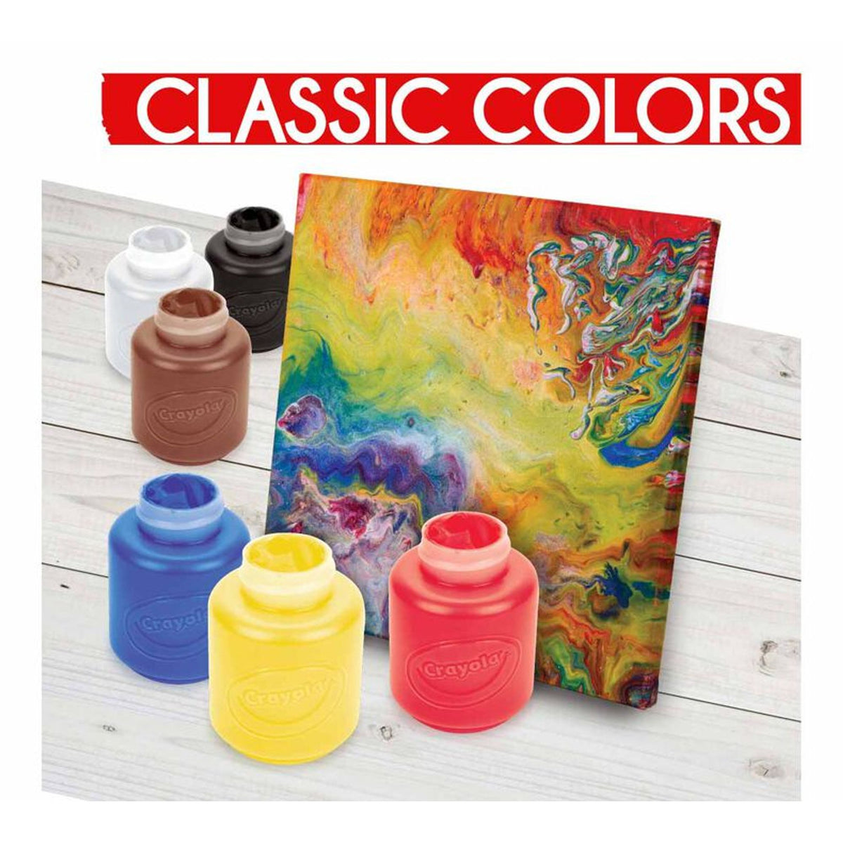 Crayola Acrylic Paint Classic Colors 6 Pcs || الوان اكريليك كرايولا 6 لون