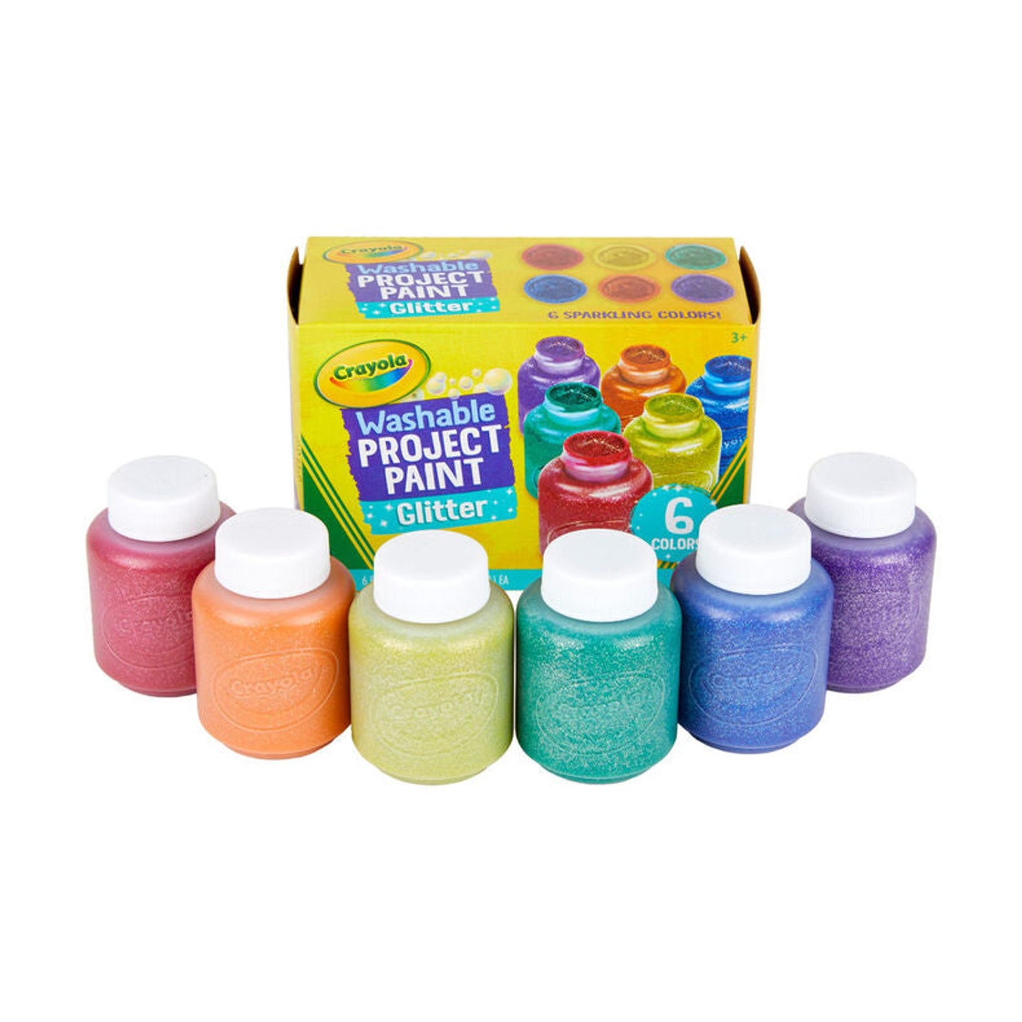Crayola Washable Project Paint Glitter 6 Colors || الوان كرايولا واشابل قلتر 6 لون