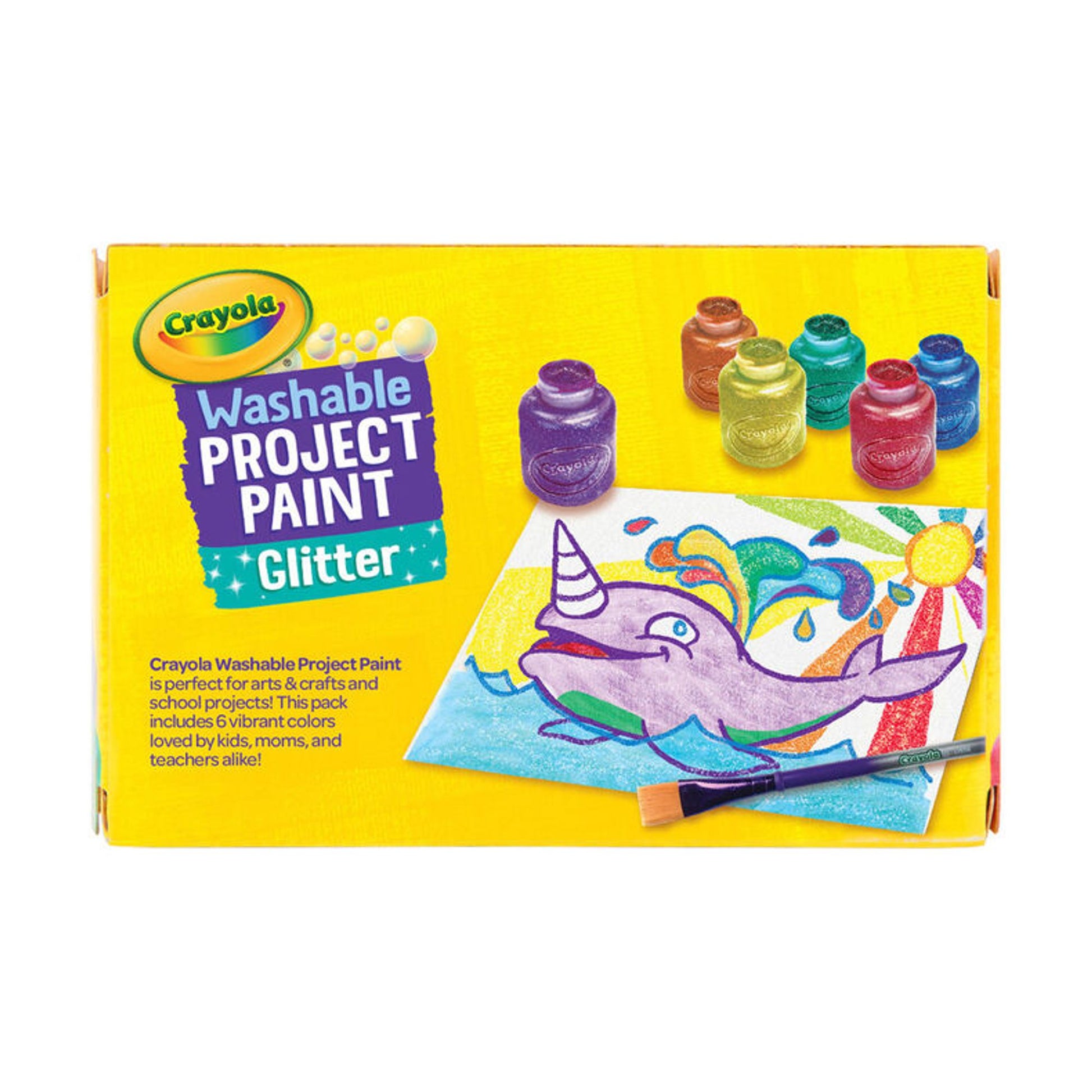Crayola Washable Project Paint Glitter 6 Colors || الوان كرايولا واشابل قلتر 6 لون