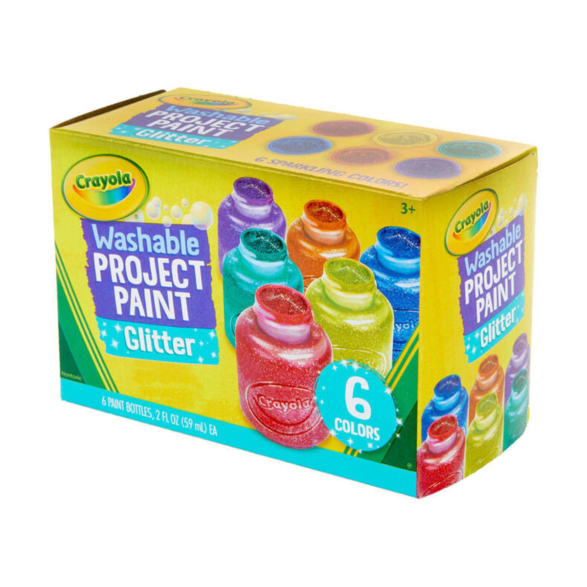 Crayola Washable Project Paint Glitter 6 Colors || الوان كرايولا واشابل قلتر 6 لون
