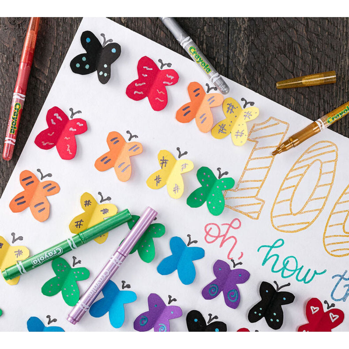 Crayola Glitter Markers 6 Colors || الوان شمعية كرايولا قلتر زري 6 لون