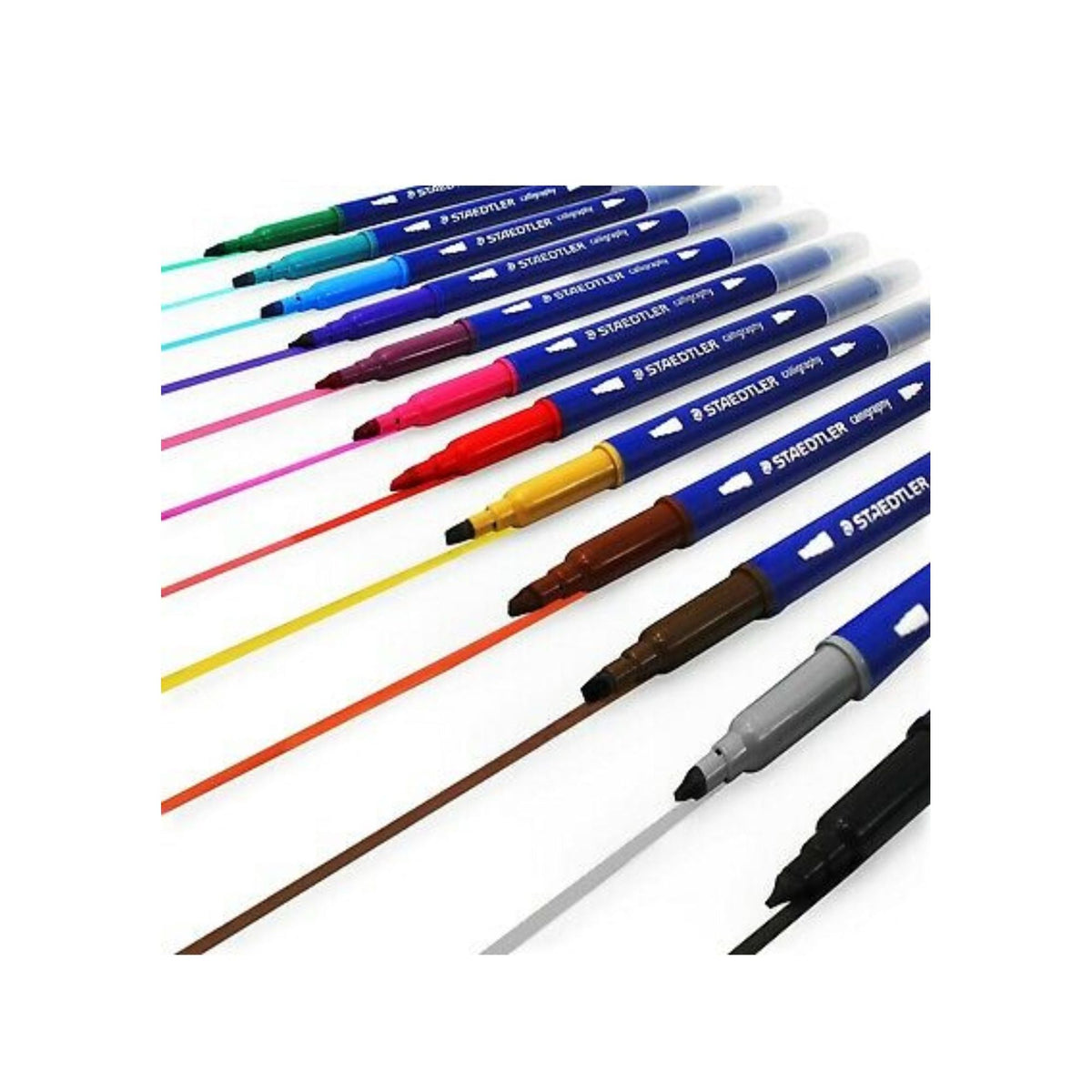 Staedtler 12 Double Ended Calligraphy Pens || أقلام تخطيط ثنائية الرأس عدد ١٢ ماركة ستيدلر⁩