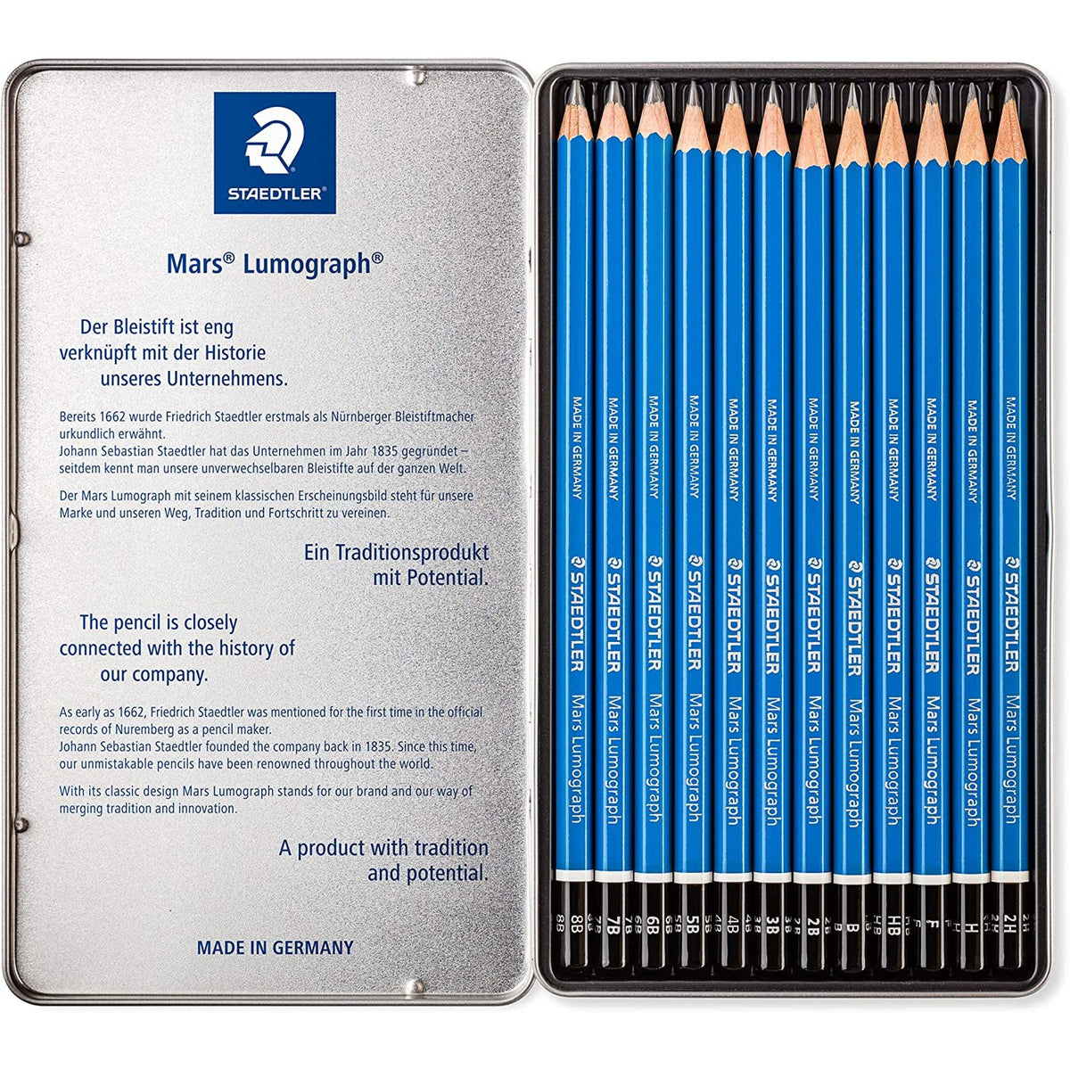 Staedtler Mars Lumograph 12 Sketch Pencils Set || مجموعة اقلام رصاص رسم سكتش ستدلر ١٢ درجة