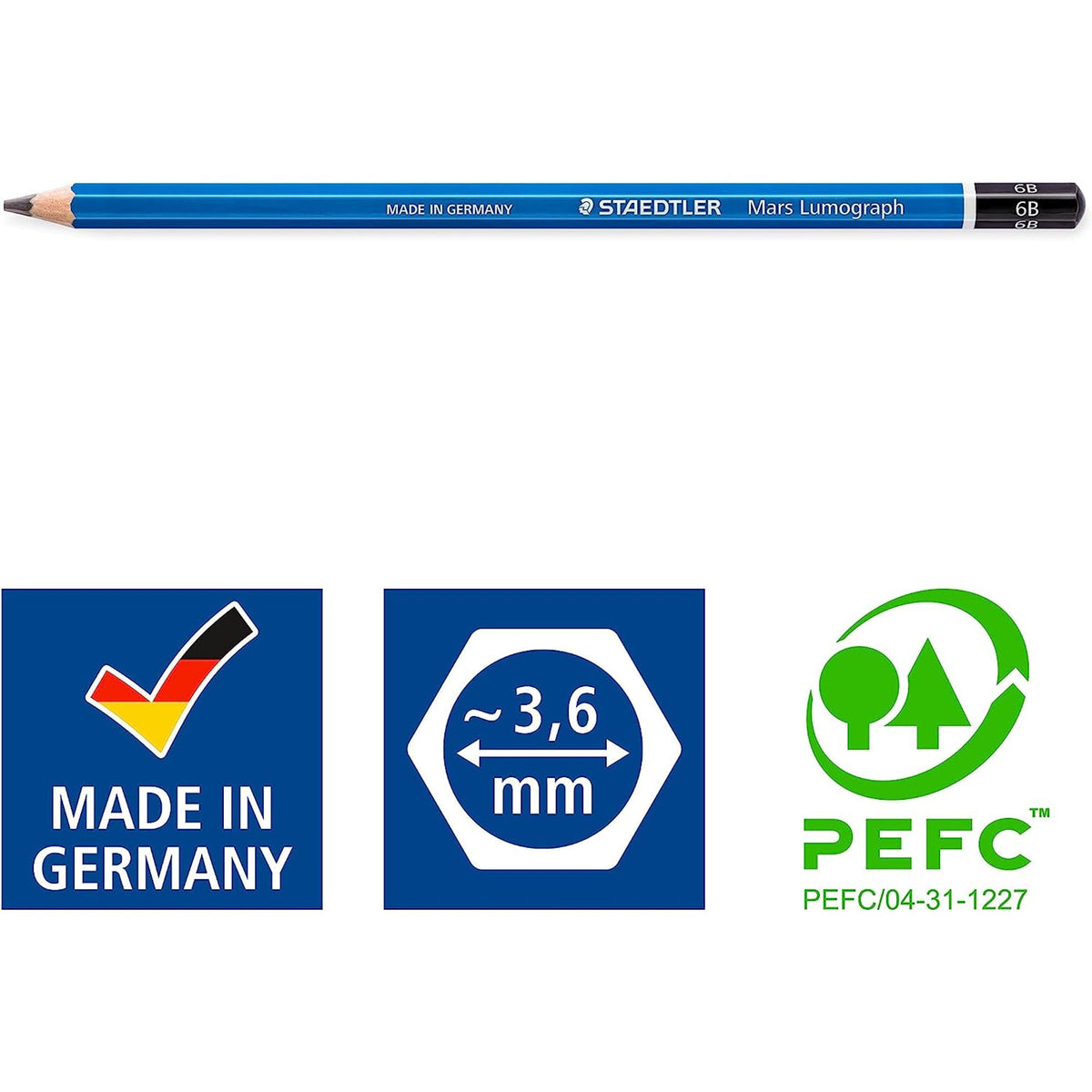 Staedtler Mars Lumograph 6 Sketch Pencils Set || مجموعة اقلام رصاص رسم سكتش ستدلر 6 درجة