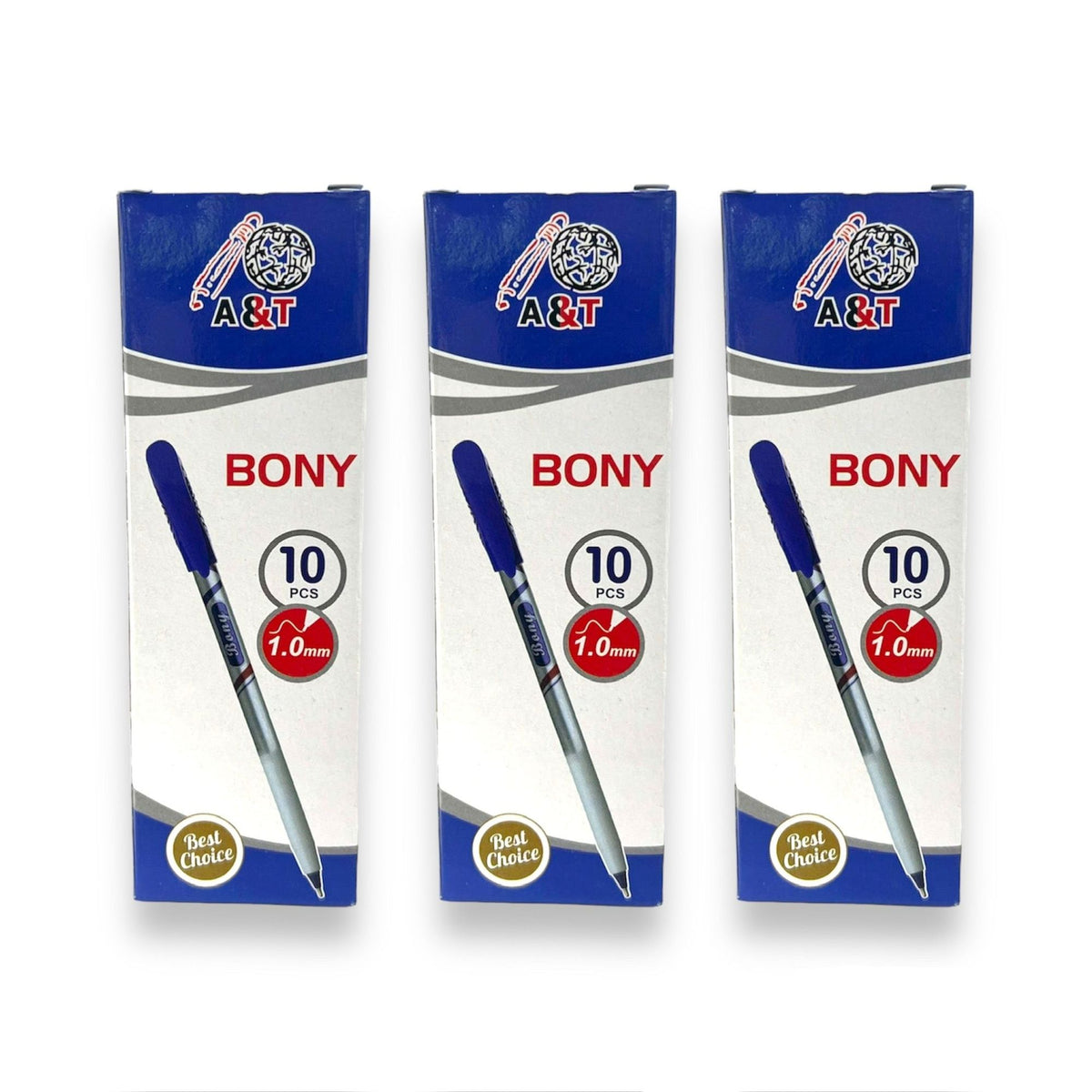 A&T Stationery Offer blue pen BONY 3 in 1 || باكيج  اقلام حبر ٣ في ١ بوني اي اند تي