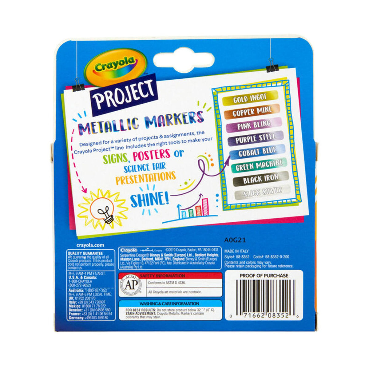 Crayola Metallic Markers 8 Colors || اقلام ميتاليك كرايولا ٨ لون