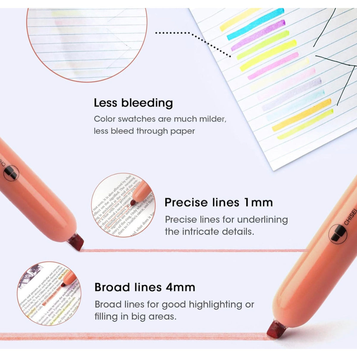 Writech Tetractable Highlighters 6 Neon Colors || اقلام فسفوري كبس ٦ لون نيون رايتيك
