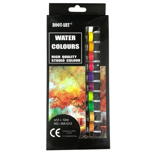 A&T Watercolor Paint 12ml 12 Colors || الوان رسم مائي اي اند تي 12 لون 12 مل