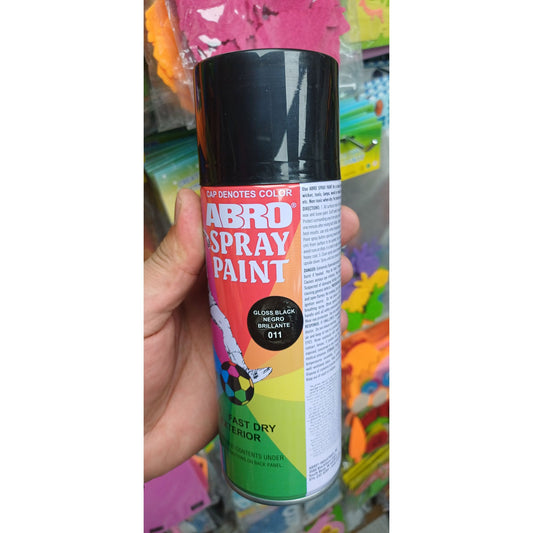 Abro Spray Paint Gloss Black || دهان صبغ رش سبراي ابرو⁩ اسود لامع⁩