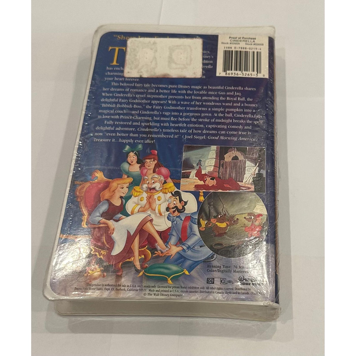 Disney VHS Tape Cinderella Materpiece