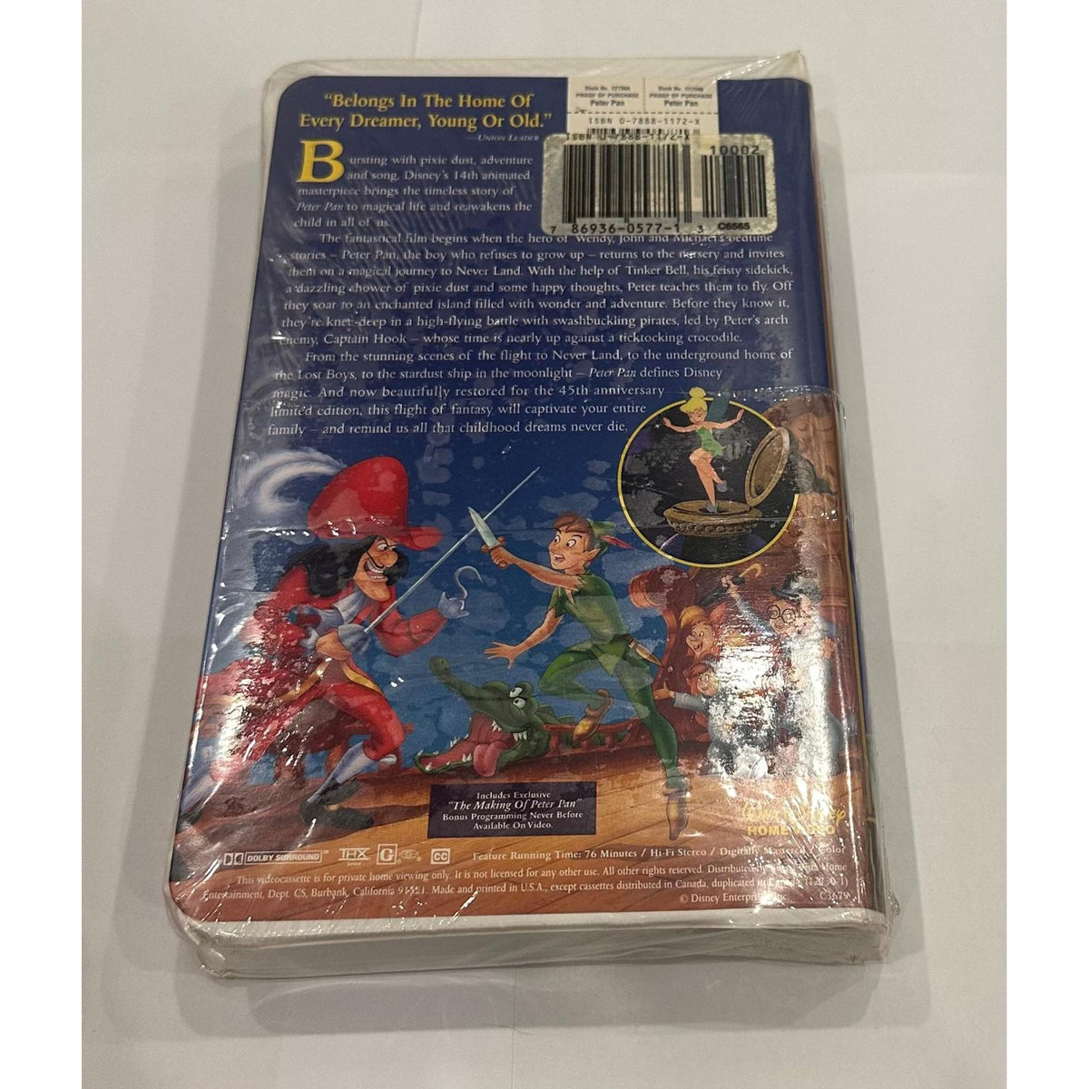 Disney VHS Tape Peter Pan Materpiece