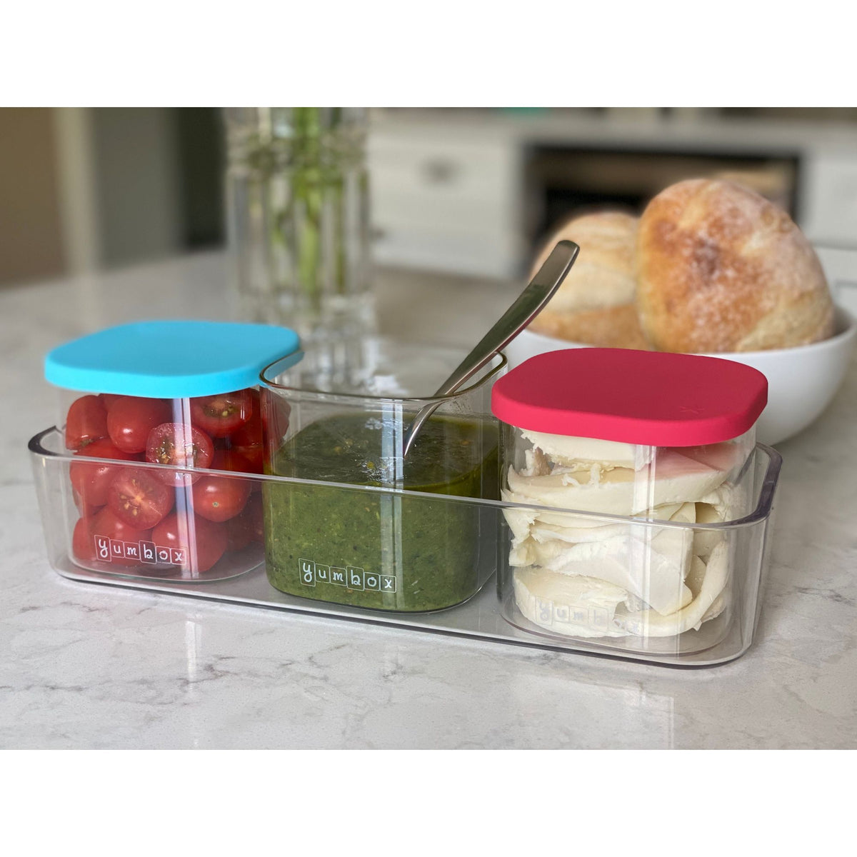 Yumbox Chop Chop Glass Cubes  -Crisp Set - Set of 3 Lunch Box
