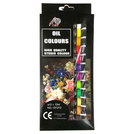 A&T Oil Color Paint || الوان رسم زيتي 12 لون 12 مل