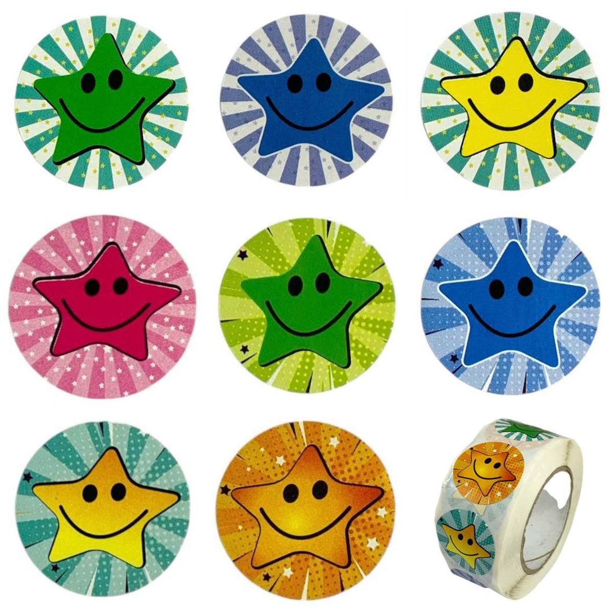 A&T Stars Encouragement Stickers 500 Pcs || رول ستيكرات تشجيعية نجوم ٥٠٠ حبة