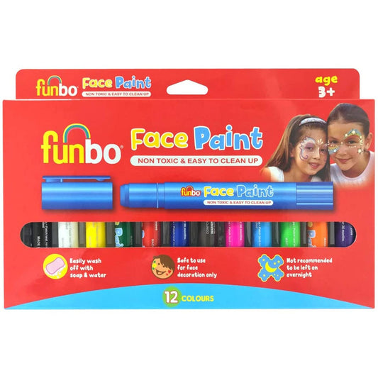 Funbo Face Paint color set 12 Colors  || الوان وجه فنبو ١٢ لون