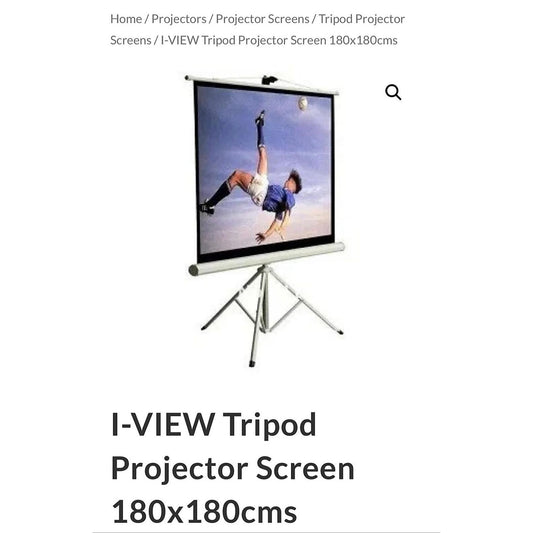 i-VIEW Tripod Projector Screen 180*180 cm || شاشة عرض بروجكتر مع استاند قياس 180*180 سم