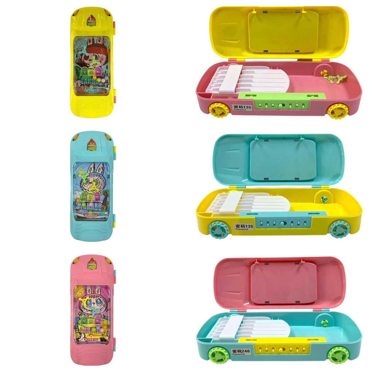 Labubu Car Pencil Box Assorted Colors || مقلمة بوكس شكل سيارة لابوبو الوان متنوعة