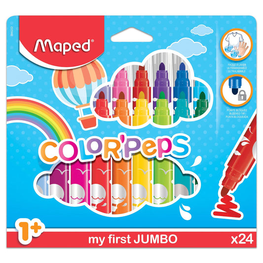 Maped Color Peps 24 Colors My First Jumbo || الوان شينية جامبو مابد ٢٤ لون