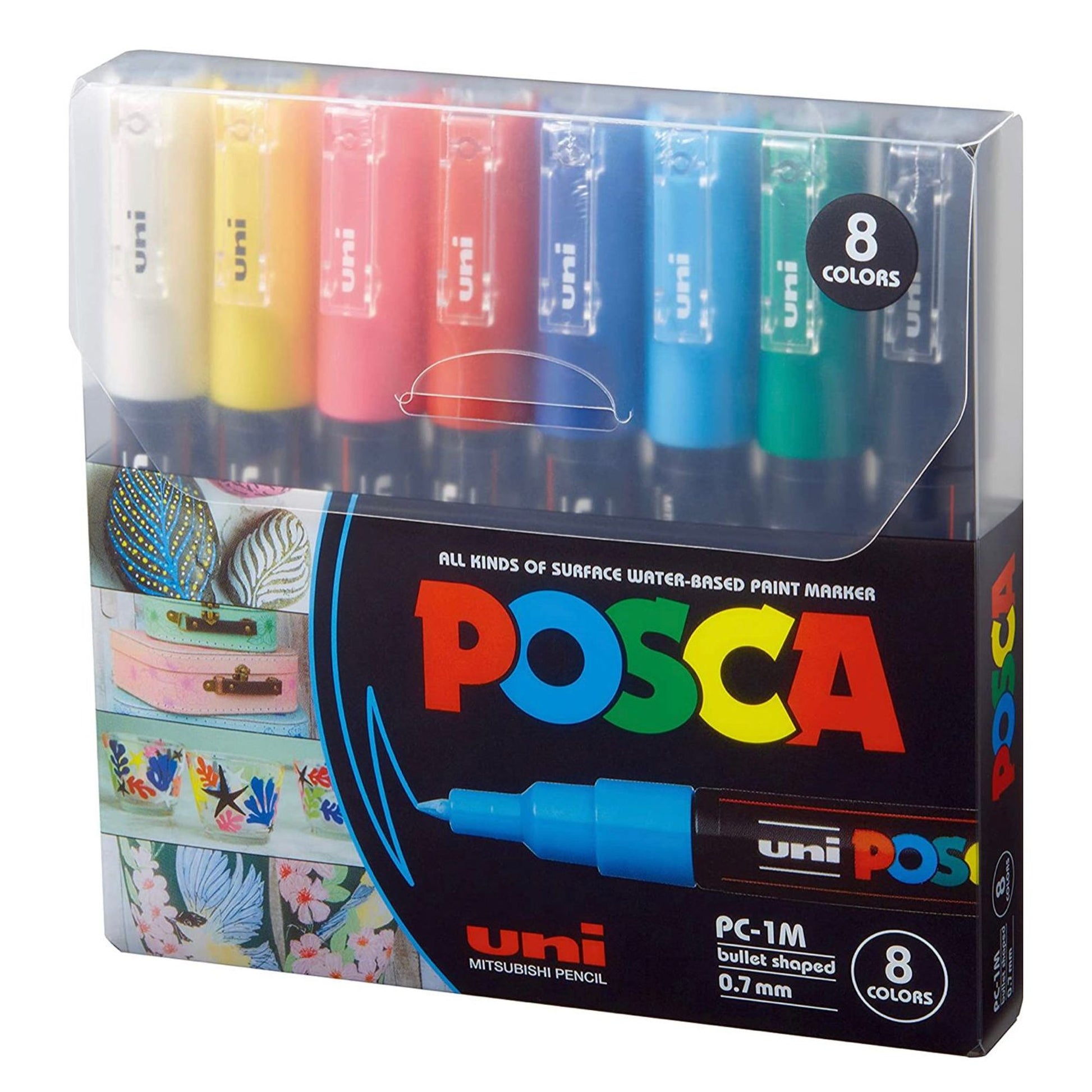 Posca Markers 8 Colors PC- 1M -0.7 || بوسكا 8 لون راس ضعيف